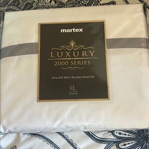 Martex Luxury 2000 Series Queen Sheet Set - Ultra-Soft Micro-Brushed White